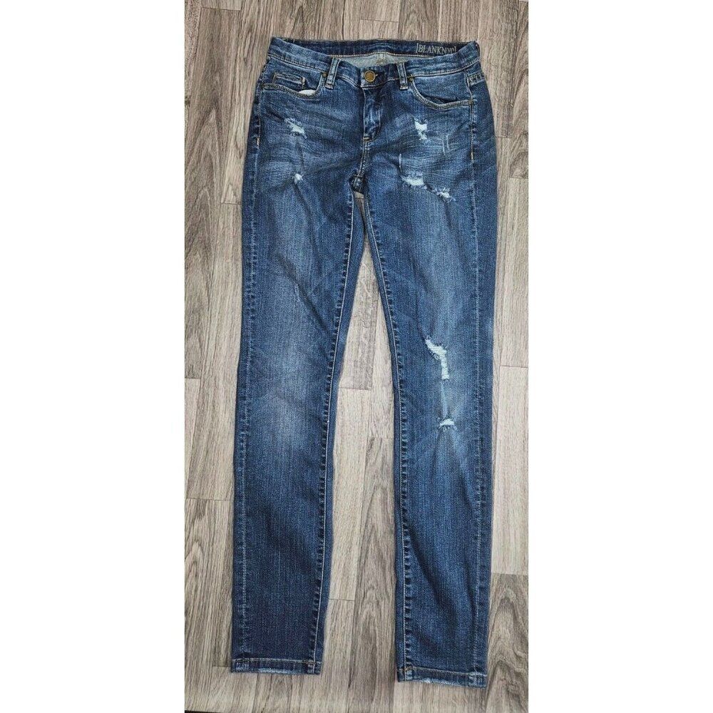 Blank NYC Women Size 28 Distressed Skinny Denim Blue Jeans‎